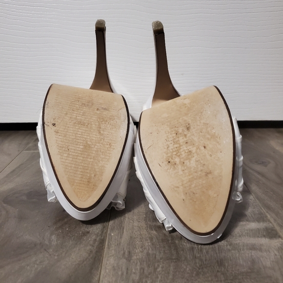 White Peep Toe Heels - Picture 3 of 6